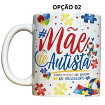 Caneca 325ml Flork Autismo Mãe de Autista Atípica