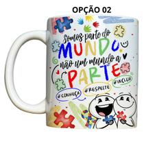 Caneca 325ml Flork Autismo TEA Transtorno Espectro Autista