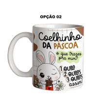 Caneca 325ml Flork Coelhinho da páscoa o que trazes pra mim