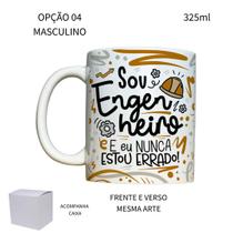 Caneca 325ml Flork Engenharia Civil Engenheiro Engenheira