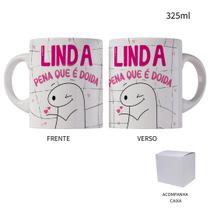 Caneca 325ml Flork Linda Pena Que É Doida