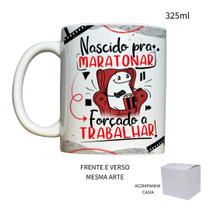 Caneca 325ml Flork Nascido Pra Maratonar Forçado A Trabalhar
