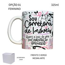 Caneca 325ml Flork Profissões Corretor Corretora de Imóveis