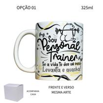 Caneca 325ml Flork Profissões Personal Trainer - LARANJA E MIMOS