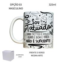 Caneca 325ml Flork Profissões Tatuador Tatuadora