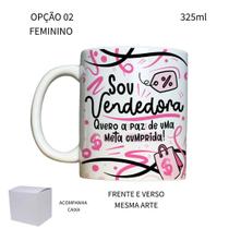 Caneca 325ml Flork Profissões Vendedora Vendedor