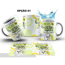 Caneca 325ml Flork Se a vida lhe der limões faça um drink
