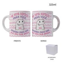 Caneca 325ml Flork Se Está Difícil Para Você, Imagina Para