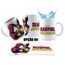 Caneca 325ml Heróis Deadpool e Wolverine Mais que Amigos