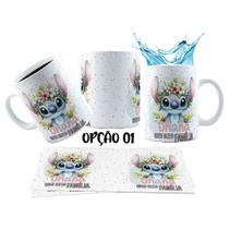 Caneca 325ml Lilo Stitch Ohana quer dizer família Fofo