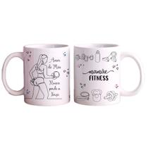 Caneca 325ml Mamãe Fitness Amor de mãe nunca perde a força Caneca 325ml Mamãe Fitness Amor de mãe nunca perde a força