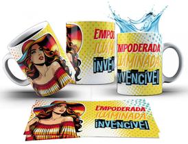 Caneca 325ml Motivacional Empoderada, Iluminada, Invencível Caneca 325ml Motivacional Empoderada, Iluminada, Invencível