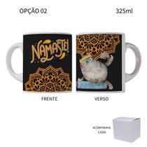 Caneca 325ml Namastê Gato Yoga Mandala