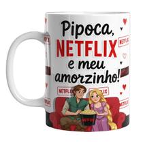 Caneca 325ml Namorados Personagens Netflix, pipoca e você Caneca 325ml Namorados Personagens Netflix, pipoca e você