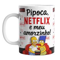 Caneca 325ml Namorados Personagens Netflix, pipoca e você Caneca 325ml Namorados Personagens Netflix, pipoca e você