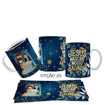 Caneca 325ml Natal Cute Jesus Nasceu Nosso Salvador Cristã Caneca 325ml Natal Cute Jesus Nasceu Nosso Salvador Cristã