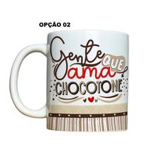 Caneca 325ml Natal Gente que ama (panetone ou chocotone)