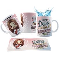 Caneca 325ml Para Deus nada é impossível! Cristã Evangélica