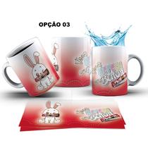 Caneca 325ml Páscoa Feliz Cute Chocolate Coelhinhos