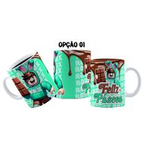 Caneca 325ml Plástico Feliz Páscoa Ro Blox Bloquinhos