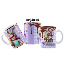 Caneca 325ml Plástico Feliz Páscoa Ro Blox Bloquinhos