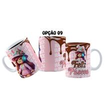 Caneca 325ml Plástico Feliz Páscoa Ro Blox Bloquinhos