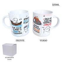 Caneca 325ml Por Você Eu Bebo O Mar De Canudinho Com Caixa Caneca 325ml Por Você Eu Bebo O Mar De Canudinho Com Caixa