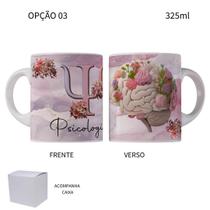 Caneca 325ml Profissões Psicologia Psicóloga Flores Caneca 325ml Profissões Psicologia Psicóloga Flores