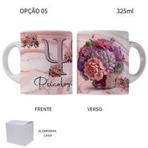 Caneca 325ml Profissões Psicologia Psicóloga Flores Caneca 325ml Profissões Psicologia Psicóloga Flores