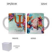 Caneca 325ml Profissões Psicologia Psicóloga Flores Caneca 325ml Profissões Psicologia Psicóloga Flores