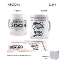 Caneca 325ml Profissões Serviço Social Assistente Social