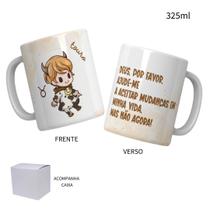 Caneca 325ML Signos Chibi Áries Touro Gêmeos Câncer Leão etc