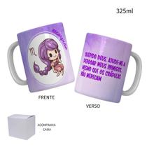 Caneca 325ML Signos Chibi Áries Touro Gêmeos Câncer Leão etc