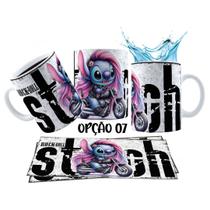 Caneca 325ml Stitch Angel Rock Roll Motoclub Motoqueiro