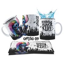 Caneca 325ml Stitch Angel Rock Roll Motoclub Motoqueiro