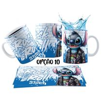 Caneca 325ml Stitch Angel Rock Roll Motoclub Motoqueiro