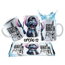Caneca 325ml Stitch Angel Rock Roll Motoclub Motoqueiro
