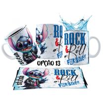 Caneca 325ml Stitch Angel Rock Roll Motoclub Motoqueiro