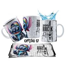 Caneca 325ml Stitch Angel Rock Roll Motoclub Motoqueiro
