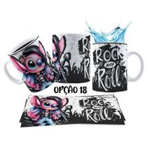 Caneca 325ml Stitch Angel Rock Roll Motoclub Motoqueiro