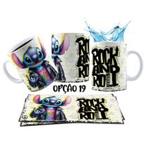 Caneca 325ml Stitch Angel Rock Roll Motoclub Motoqueiro