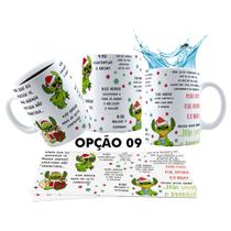 Caneca 325ml Stitch Green Grinch Natal Não vou e pronto!