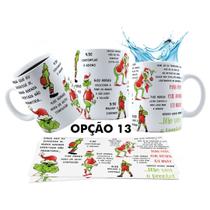 Caneca 325ml Stitch Green Grinch Natal Não vou e pronto!