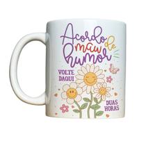 Caneca 325ml Vibes Acordo de mau humor volte daqui 2 horas