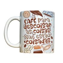 Caneca 325ml Vibes Café para descoisar as coisas que estão