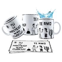 Caneca 325ml Xilogravur Tú é a manteiga do meu cuscuz Te Amo