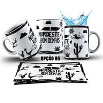 Caneca 325ml Xilogravura Eu amo Nordeste Nordestino Oxente