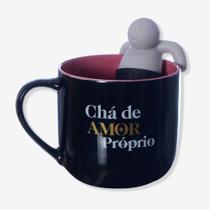 Caneca 350ml c/ infusor p/ chá de amor próprio - Preech Caneca 350ml c/ infusor p/ chá de amor próprio - Preech