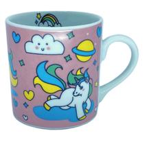 Caneca 350ml Decoração Unicórnio Porcelana Schmidt - Mod B