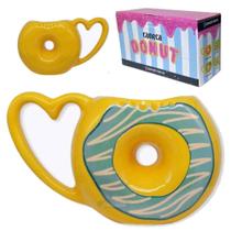 Caneca 3D 200ml Donut de Limão Rosquinha Roerâmica Zona Criativa PresenteGeek Nerd Dia Dos Namorados